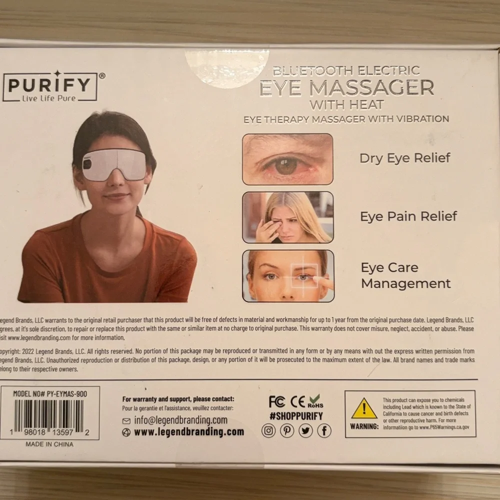 White Bluetooth Electric Eye Massager